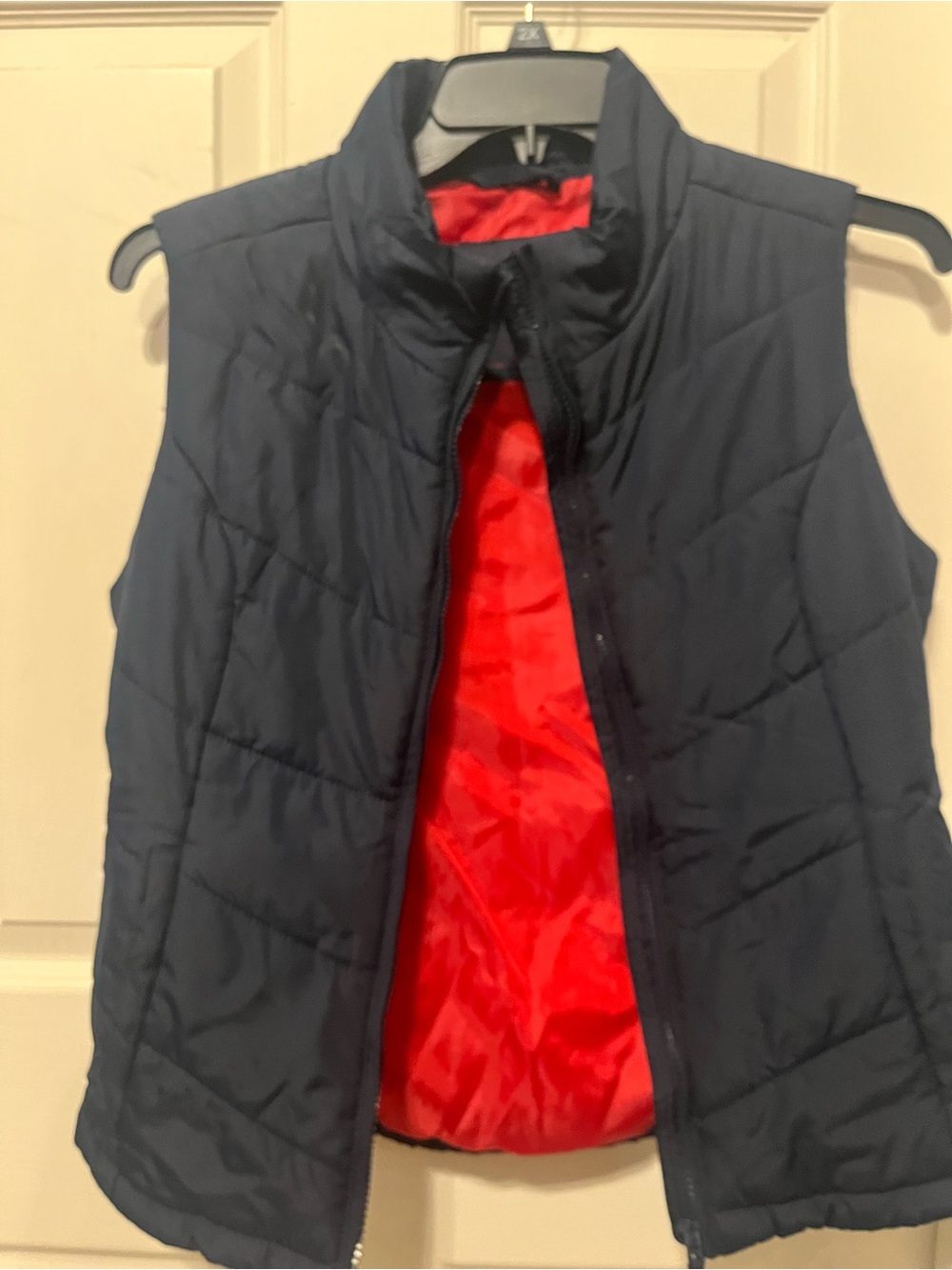 Aeropostale Navy Quilted Vest with Red Lining